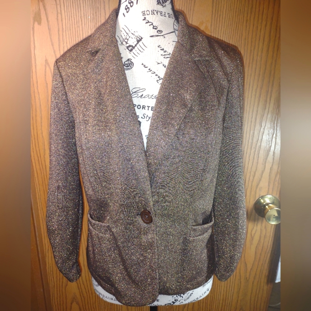 Sz. Sm. Brown ( metallic) Jacket / Blazer